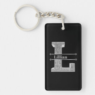 Personalised L Initial Silver Monogram Your Name Key Ring