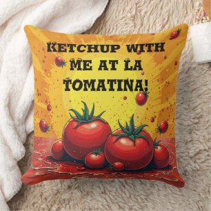 Personalised La Tomatina  – Custom Tomato Festival Cushion