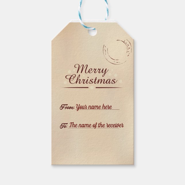 Personalised Label For Christmas Gifts Tag (Front)