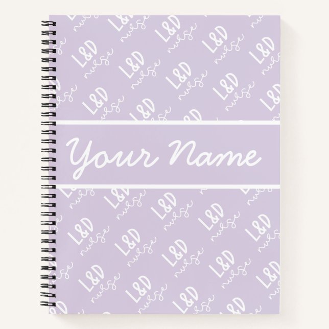 Personalised Labour and Delivery Nurse Pattern Notebook (Front)
