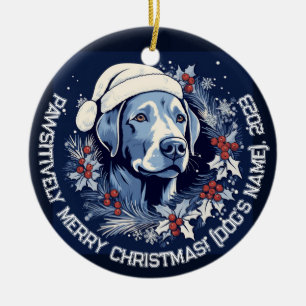 Personalised Labrador DOG Holiday Charm Ceramic Tree Decoration