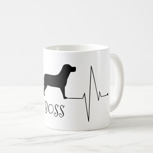 Personalised Labrador Love My Dog Heart Beat Coffee Mug (Front Right)