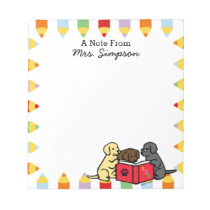 Personalised Labrador Puppies Reading Notepads