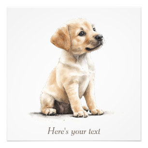 Personalised Labrador  Puppy Decor Watercolor Photo Print