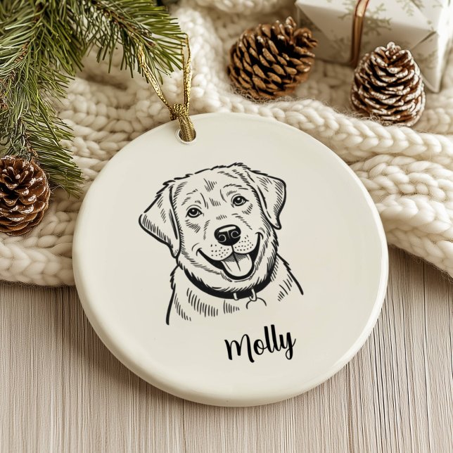 Personalised Labrador Retriever Dog Christmas Ceramic Tree Decoration (Creator Uploaded)