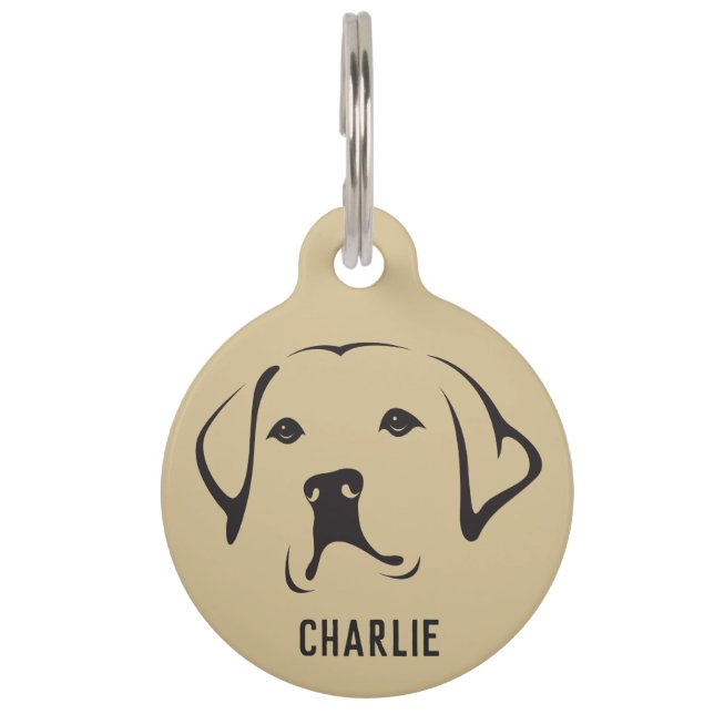 Personalised Labrador Retriever Round Pet Tag (Front)