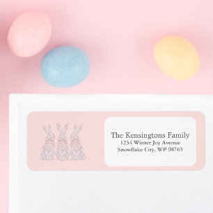 Personalised Lace Bunny Easter Return Address