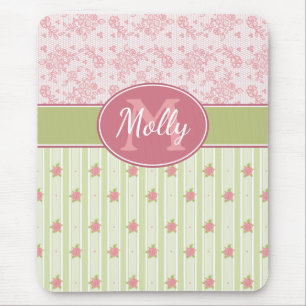 Personalised Lace & English Garden Mouse Mat