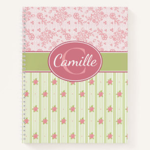 Personalised Lace & English Garden Notebook
