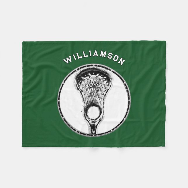 Personalised Lacrosse Fleece Blanket (Front (Horizontal))