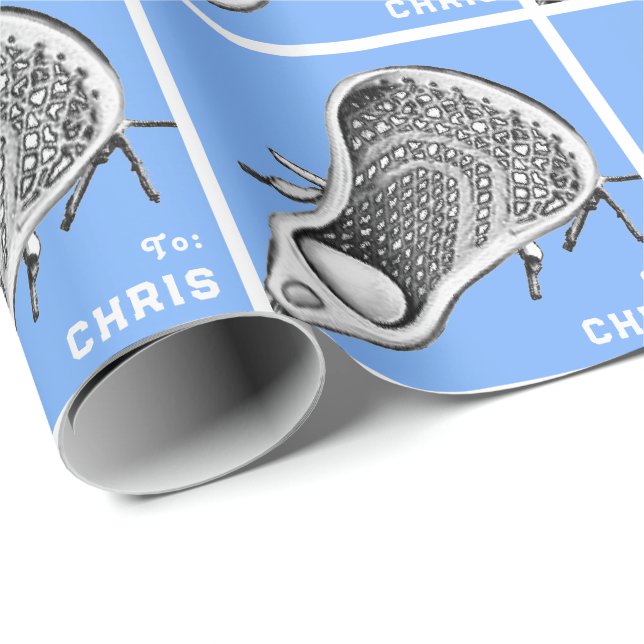 Personalised Lacrosse Gift Wrapping Paper (Roll Corner)