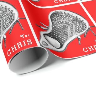 Personalised Lacrosse Gift Wrapping Paper