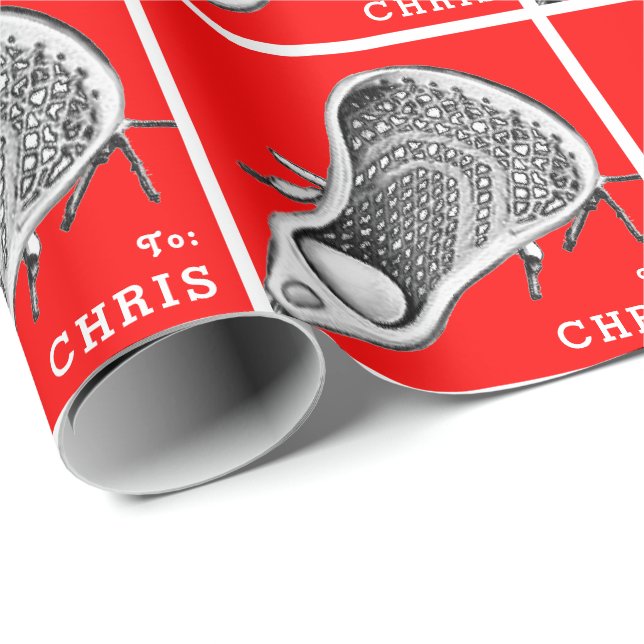 Personalised Lacrosse Gift Wrapping Paper (Roll Corner)