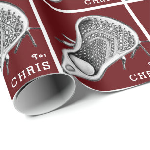 Personalised Lacrosse Gift Wrapping Paper