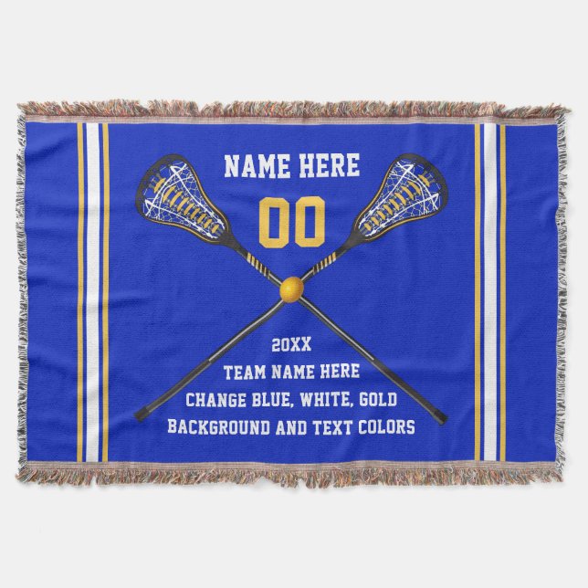 Personalised Lacrosse Gifts for Players Your Throw Blanket (Front)