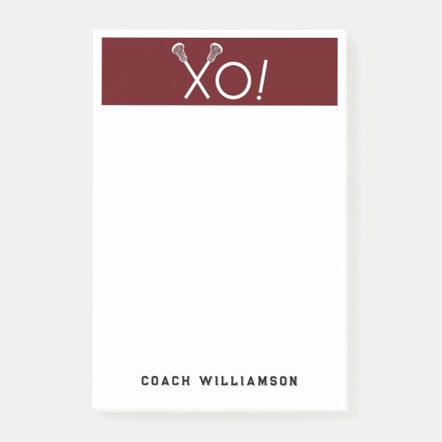 Personalised Lacrosse Gifts Post-it Notes (Front)