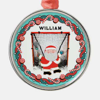 Personalised Lacrosse Holiday Gift Metal Tree Decoration