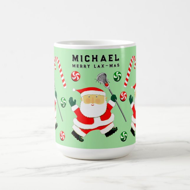 Personalised Lacrosse Holiday Gift Two-Tone Coffee Mug (Center)