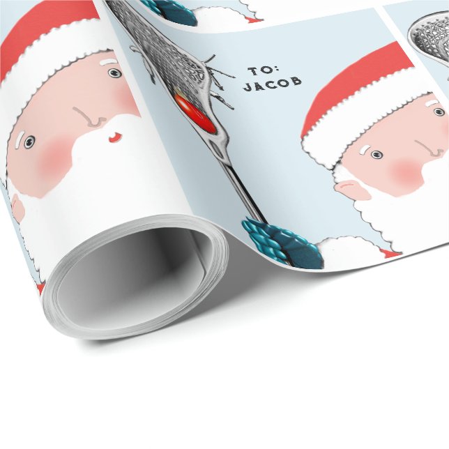 Personalised Lacrosse Holiday Gift Wrapping Paper (Roll Corner)