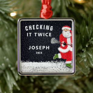 Personalised Lacrosse Keepsake Gift Metal Ornament