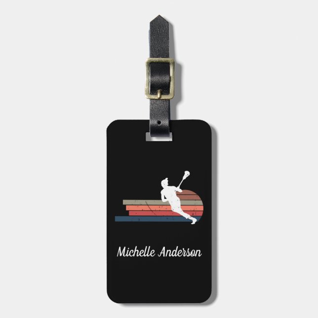  Personalised lacrosse  Luggage Tag (Front Vertical)