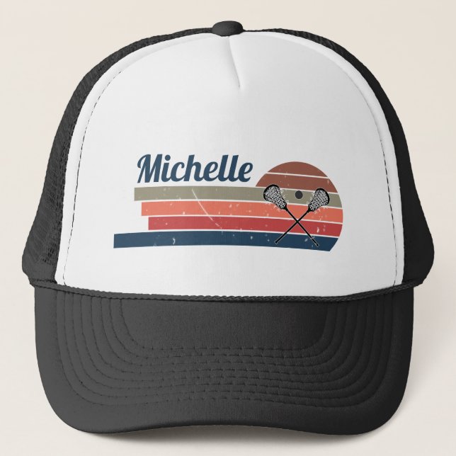 Personalised Lacrosse Name  Trucker Hat (Front)