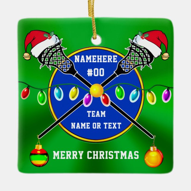Personalised, Lacrosse Ornament for Boys and Girls (Front)