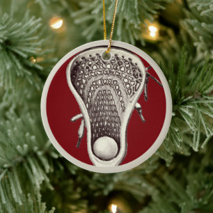 Personalised Lacrosse Player 2025 Ceramic Tree Decoration