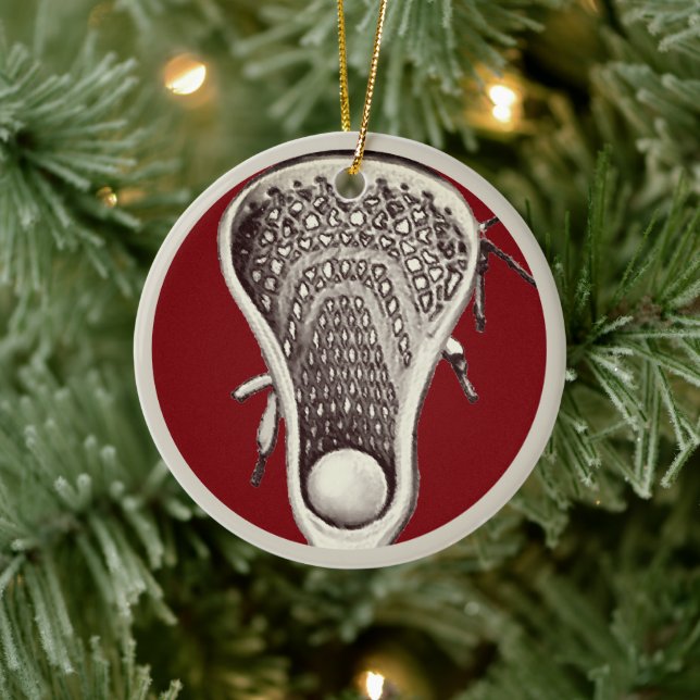 Personalised Lacrosse Player 2025 Ceramic Tree Decoration (Tree)