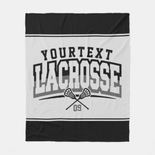 Personalised Lacrosse Player ADD NAME Team Number Fleece Blanket