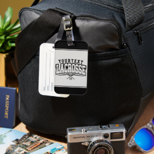 Personalised Lacrosse Player ADD NAME Team Number Luggage Tag