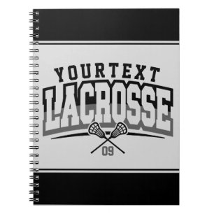 Personalised Lacrosse Player ADD NAME Team Number Notebook