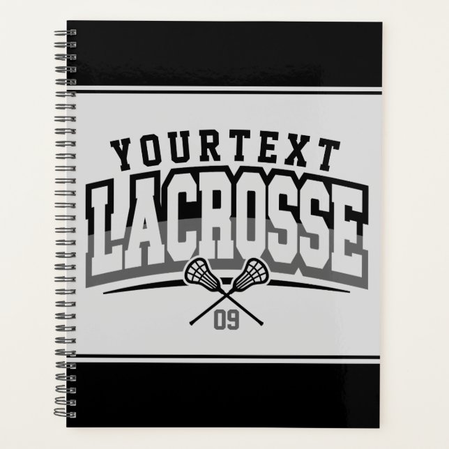 Personalised Lacrosse Player ADD NAME Team Number Planner (Front)