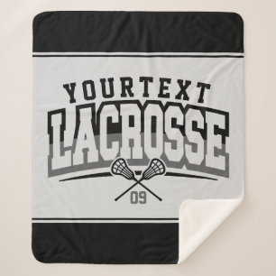 Personalised Lacrosse Player ADD NAME Team Number Sherpa Blanket