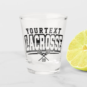 Personalised Lacrosse Player ADD NAME Team Number Shot Glass