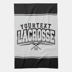 Personalised Lacrosse Player ADD NAME Team Number Tea Towel