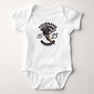 Personalised Lacrosse Player Sports Team Attack  Baby Bodysuit