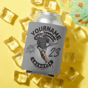 Personalised Lacrosse Player Sports Team Attack Can Cooler