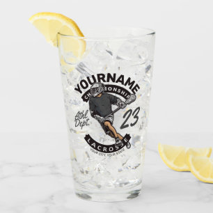 Personalised Lacrosse Player Sports Team Attack  Glass