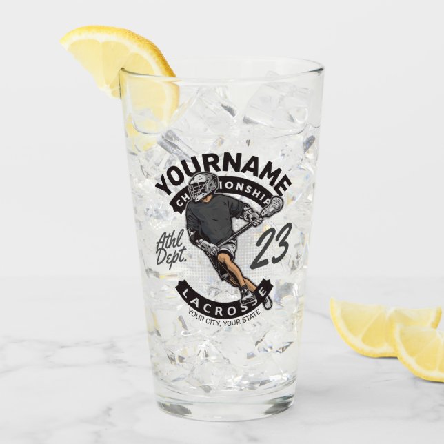 Personalised Lacrosse Player Sports Team Attack  Glass (Front Ice)