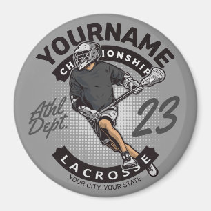 Personalised Lacrosse Player Sports Team Attack Magnet