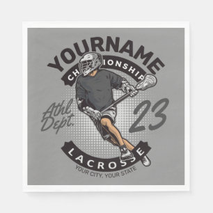 Personalised Lacrosse Player Sports Team Attack  Napkin