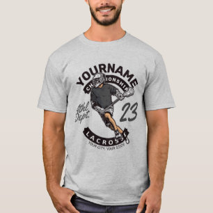 Personalised Lacrosse Player Sports Team Attack  T-Shirt