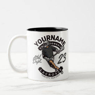 Personalised Lacrosse Player Sports Team Attack  Two-Tone Coffee Mug
