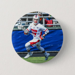 Personalised Lacrosse Sport Photo  6 Cm Round Badge
