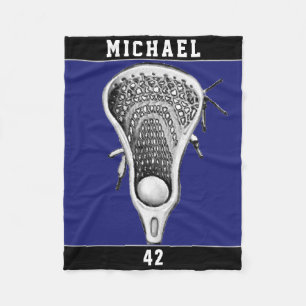 Personalised Lacrosse Sports Fleece Blanket