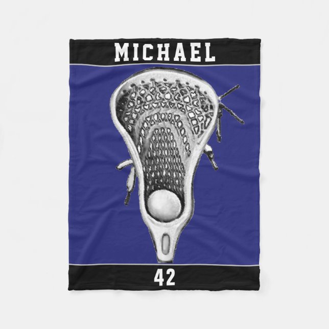 Personalised Lacrosse Sports Fleece Blanket (Front)