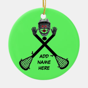 Personalised Lacrosse Star Ceramic Tree Decoration