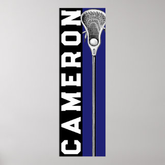 Personalised Lacrosse Team Blue Poster
