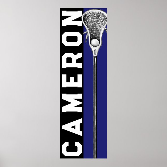 Personalised Lacrosse Team Blue Poster (Front)